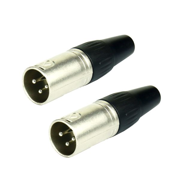 Tecnix Neutrik Black male 3-Pin XLR Connector – Pair
