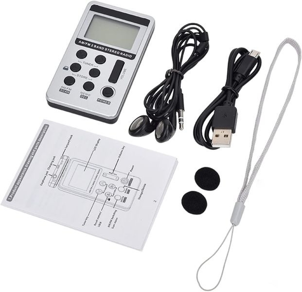 AM/FM Portable Radio,Digital Tuning Personal Pocket Radio,Stereo Earphone