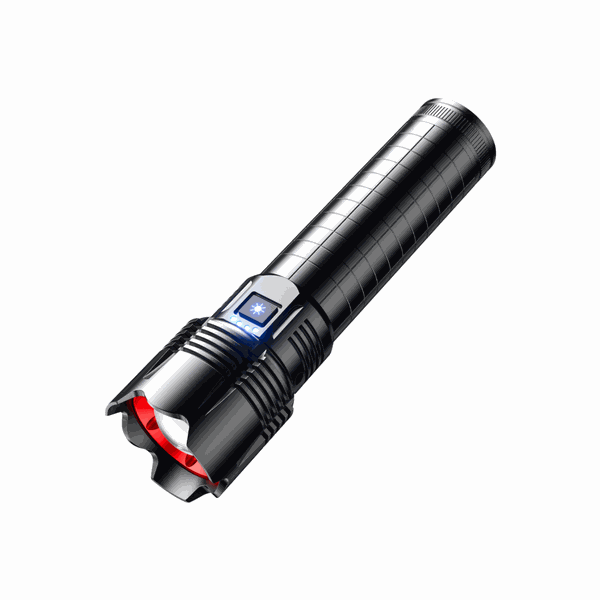 LED Flashlight with 8000mAh Capacity and Lightweight Metal Frame