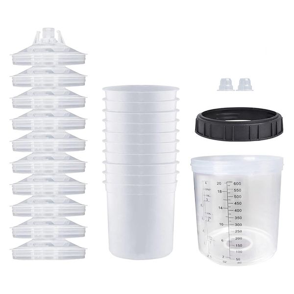Disposable Paint Guncup Spray Guncup Liner And Cap System 20 Oz