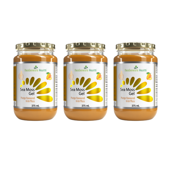 NeoGenesis Sea Moss Gel | Mango Flavour | Vegan &amp; Sugar-Free (3 x 375 ml)