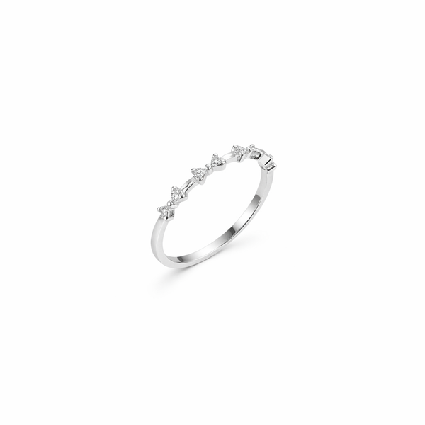 Alloy Aria Pavé Bow Eternity Band - Silver