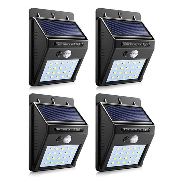 Set of 4 PIP Motion + CDS Night Sensor Solar LED Wall Light