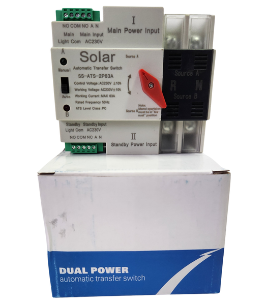 Dual Power Automatic Transfer Switch (Solar/ Generator/ Aux power)
