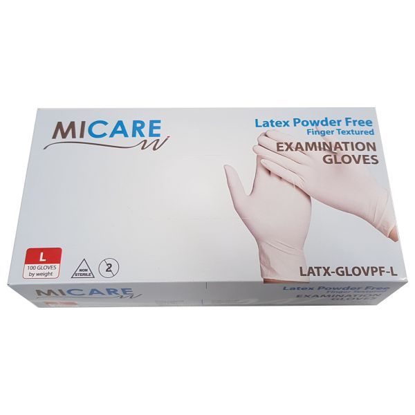 MiCare Latex Powder-Free Gloves 100s
