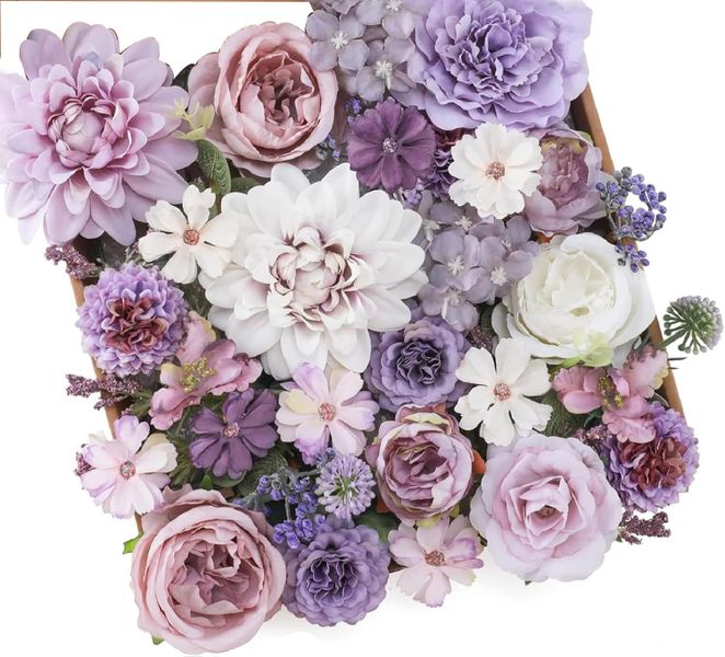 Rose Artificial Flower Combo Box Set,Simulated Flower Bouquet Set for DIY