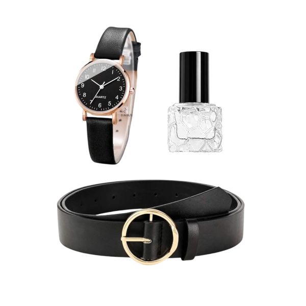Elegant Women's Gift Set - Watch, Belt &amp; 10ml Perfume