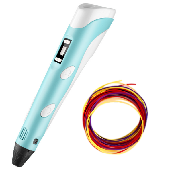 3D Handheld Drawing Printing Pen with 2x10m 1.75mm PLA Pen Filament