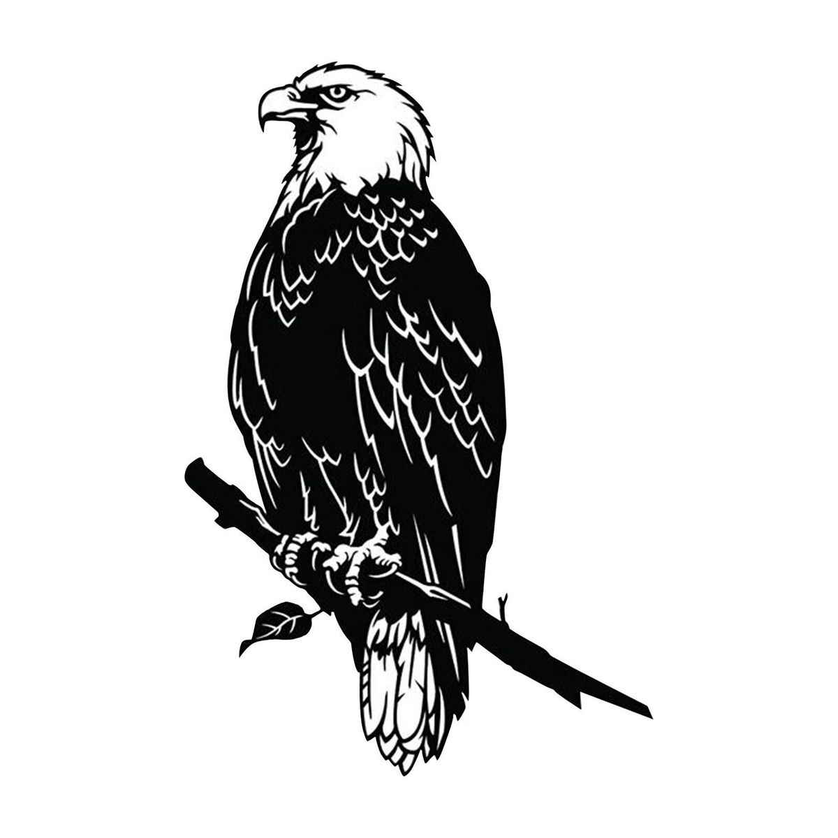 "Herqona - Metal Bald Eagle Birds Yard Decor - Black