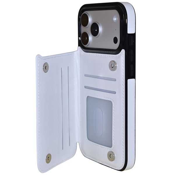 Slim Flip Wallet Phone Case Compatible with iPhone - White
