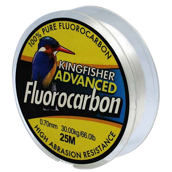 Kingfisher Advanced Fluorocarbon Leader Line 25m (66Lb/30Kg) (Clear)