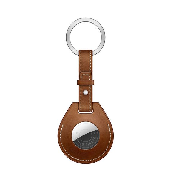 Leather Keyring Loop For Apple AirTag - Brown