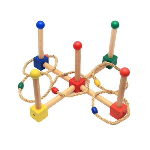 Ring Toss Games Wooden Ring Games Outdoor for Baby Yard Familiy Game Kit