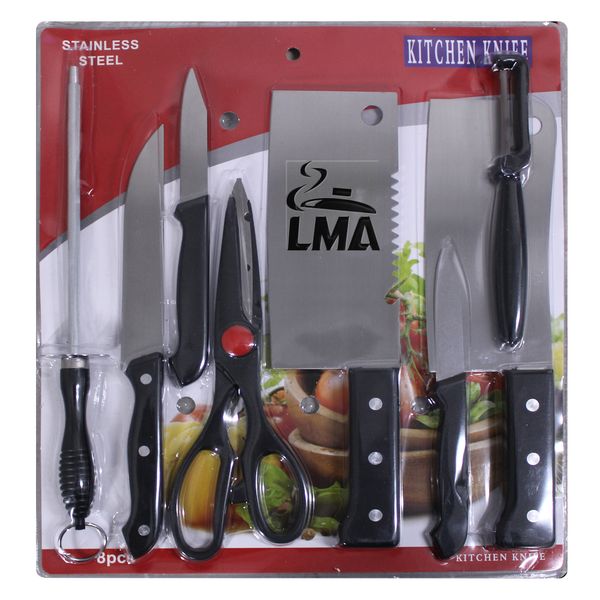 LMA Stainless Steel 8 Piece Complete Kitchen Knife Set
