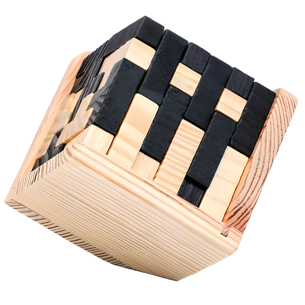 Wooden Cube Jigsaw Puzzle Toy Builds Hand Eye Coordination Skills