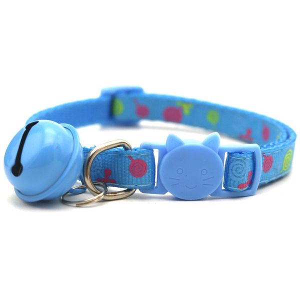 2pc Blue Cat Collar with Bell &amp; Candy Design - Adjustable &amp; Safe