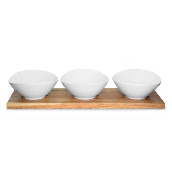 Eetrite 3 Mini Dishes on Acacia Wood Tray