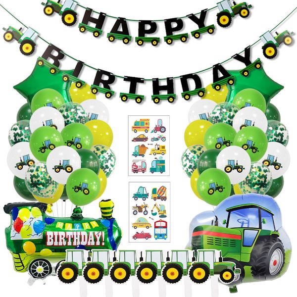 Farm Tractor Birthday Party Balloon Banner DIY Decoration Set