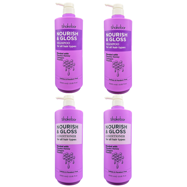 Shakebar Nourish &amp; Gloss 1L Shampoo &amp; Conditioner (2 sets)