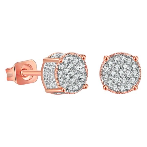 Luxury Rhinestone Stud Earrings - Rose Gold