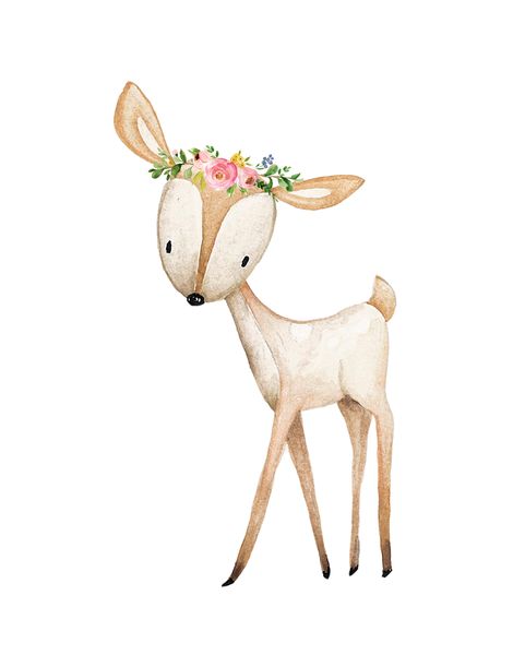 Little Leila - Boho Deer Print - A3 Cardstock