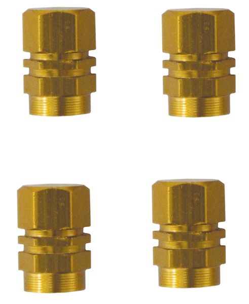 Valve Cap Set 4peice Blister Gold