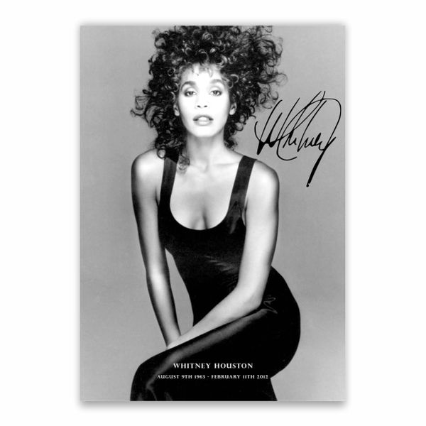 Black And White Whitney Houston Poster - A1