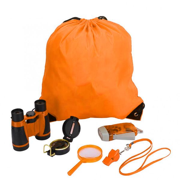 6 Piece Kids Outdoor Binocular Compass Exploration Set Toy Adventure Kit