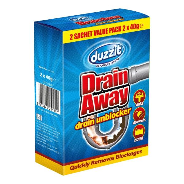 Duzzit Drain Away Drain Unblocker 2-Pack