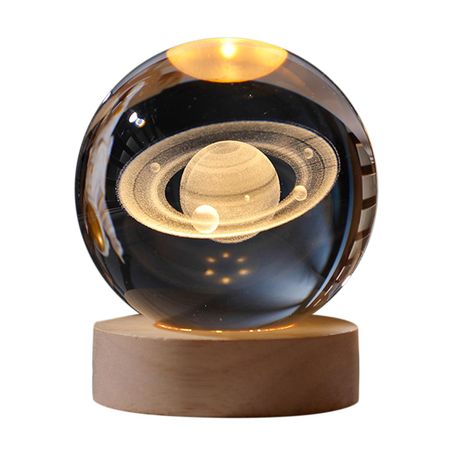 3D Luminous Crystal Ball LED Night Lamp Decor With Luminous Base - Saturn, Shop Today. Get it Tomorrow!