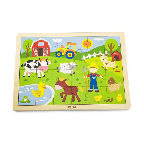 Viga Wooden Farm Puzzle 24 Piece
