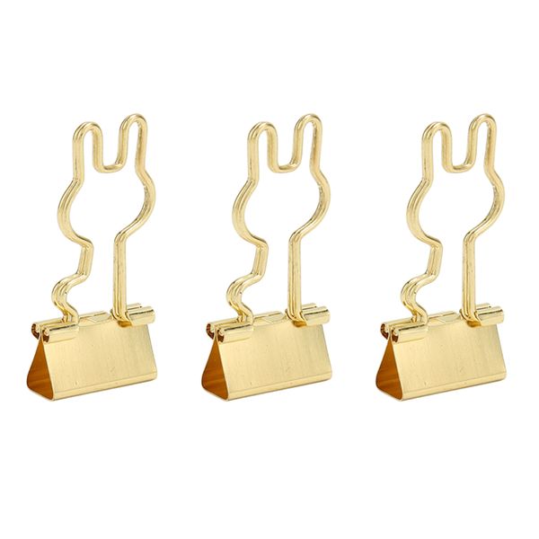 Gold Bunny Binder Clips 100Piece Cute Handle