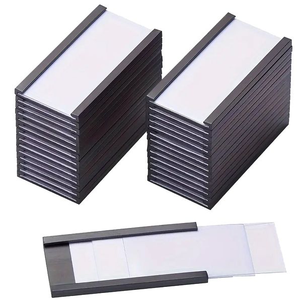 5cmx2.5cm Magnetic Label Shelf Holders - Set of 25
