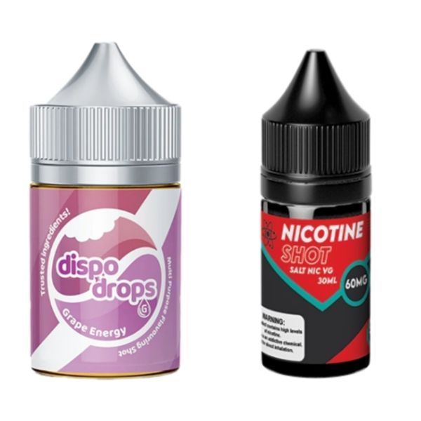 Dispo Drops 60ml Salt/MTL Combo 30MG - Grape Energy