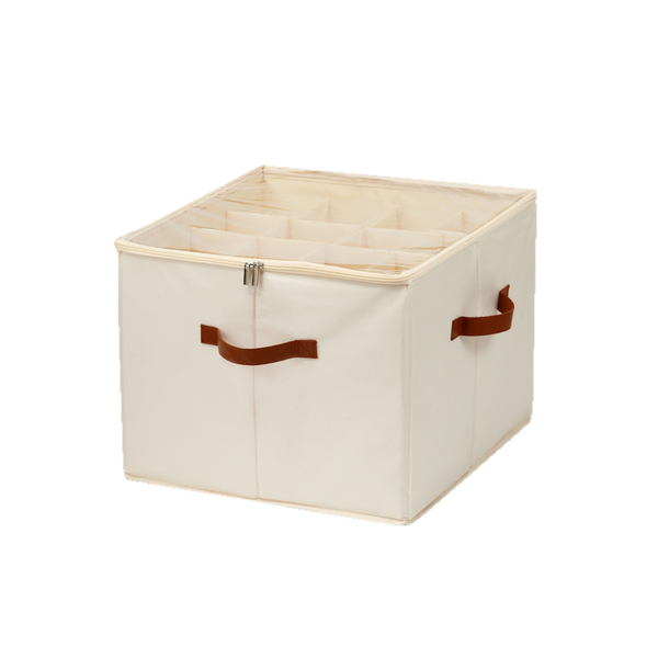 Fabric 16 Slot Shoe Storage Box