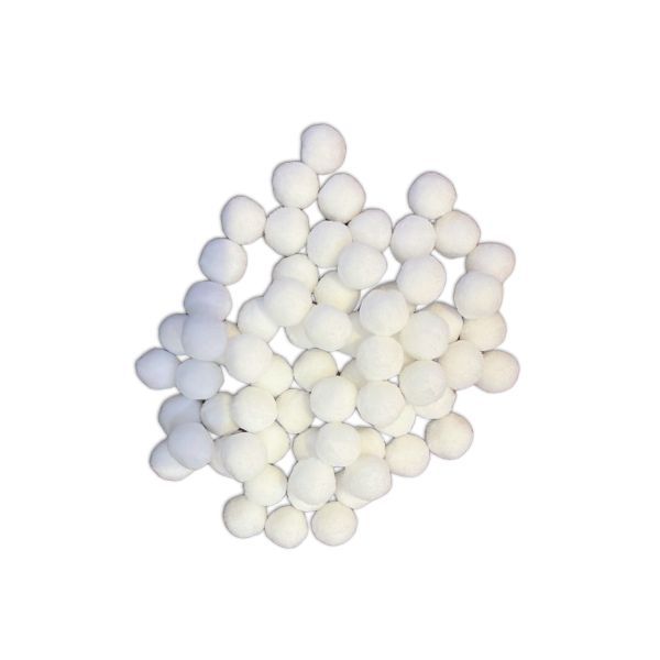 Large White Coloured Felt Pom Poms- 8mm