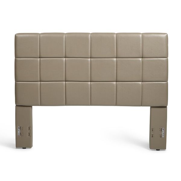 Kelly Middlebrook Cream Leather Upholstered Headboard