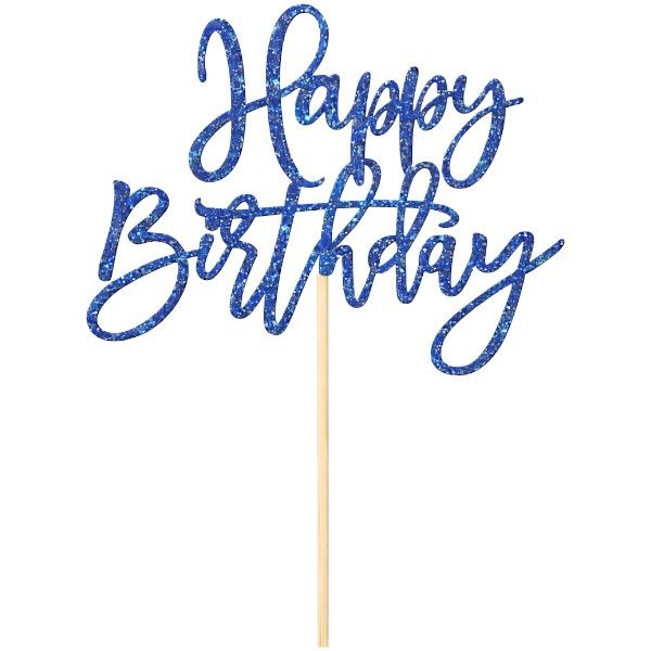 Glitter Sparkle - Happy Birthday - Cake Topper Decoration