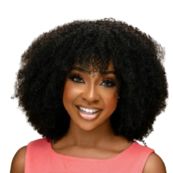 Brazilian Hair Afro Kinky Curly Fringe Wig