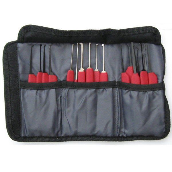 HUK Red Tiger 24pc Dimple Plus Lock pick set