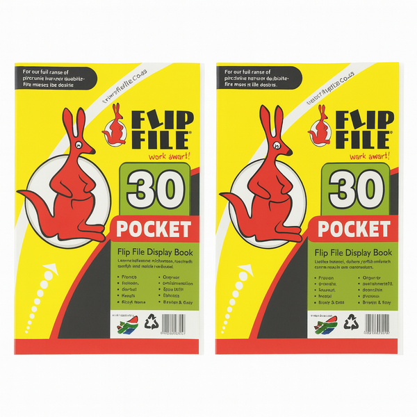 Flip File A4 30 Pocket in Packs of 2's