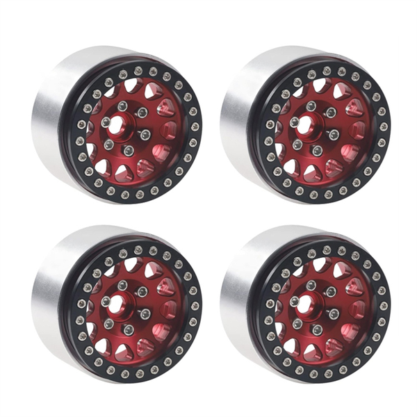 4Pcs 1 9 Beadlock Wheel Hub Rim For 1/10 Rc Traxxas Trx4 Scx10 Red