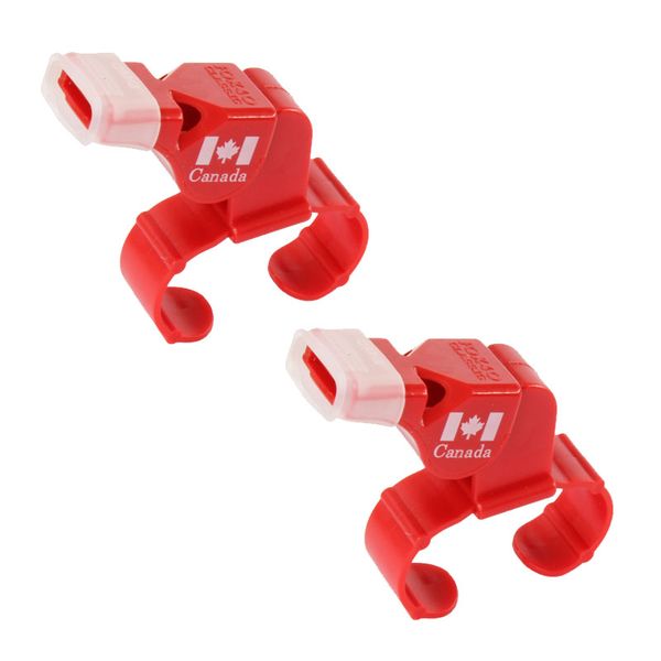 Fox40 Classic Referee Whistle with Finger Grip - Red - 2 Pack