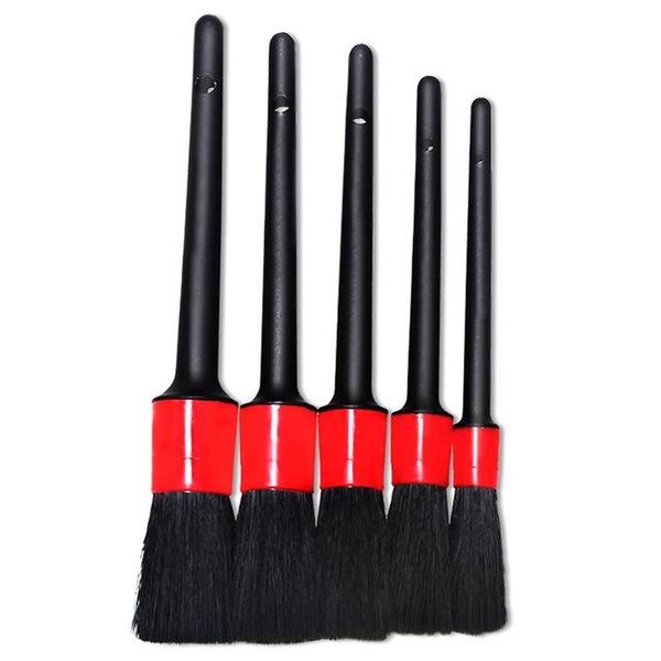BasicX 5-in-1 Car Detailing Brush Set Soft Boar Hair 5