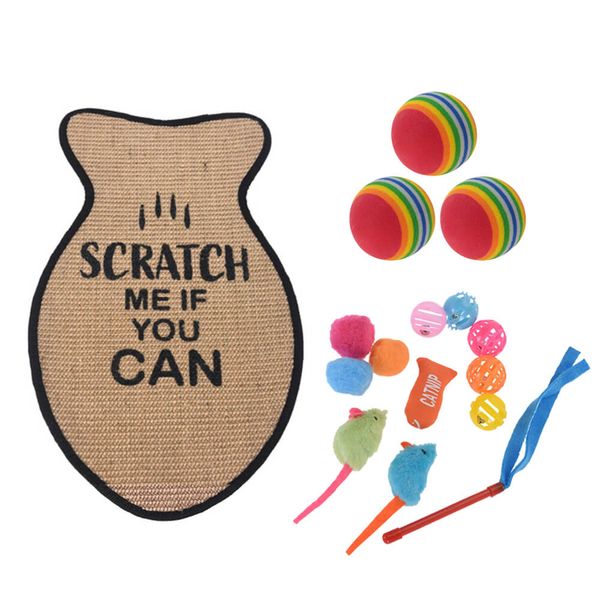 Cat Toys Kit: Scratch Mat and Toys