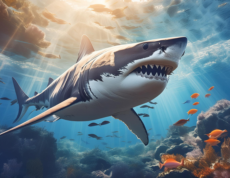 Rooted art Great White - Home Decor Wall Art