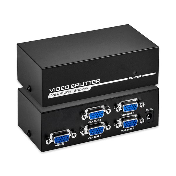4 Port VGA Splitter 1 in 4 Out for Video Screen Duplication 1920x1440