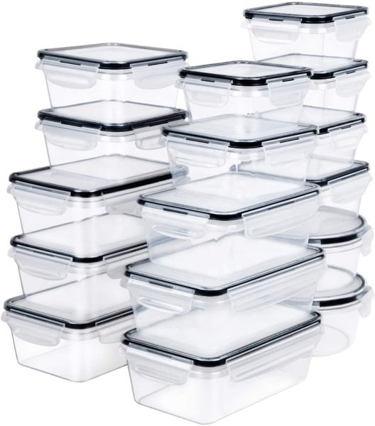 Melzware - 16 Piece Airtight Plastic Food Storage Container Set