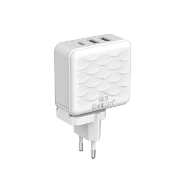 Earldom - Es-Eu23 - Fast Wall Charger - 3ports 3.4a - Iphone - Type/C