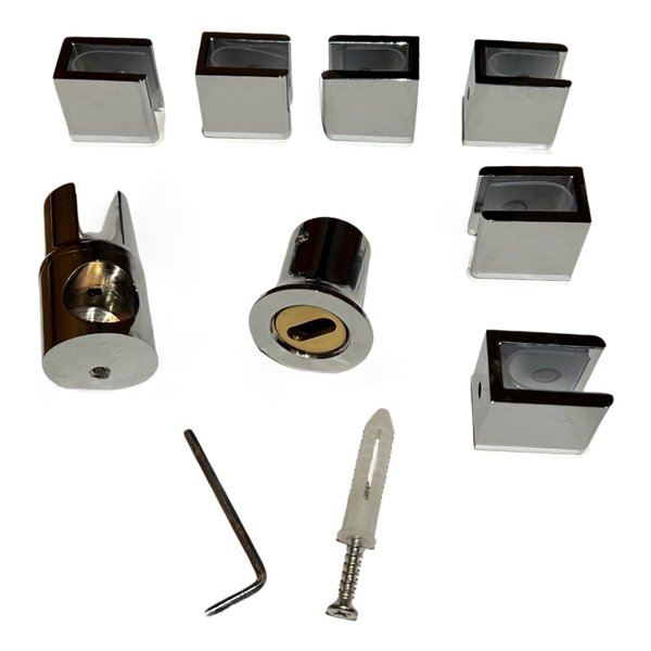 Shower Glass Stabilizer Brackets &amp; Clamps Without Tube